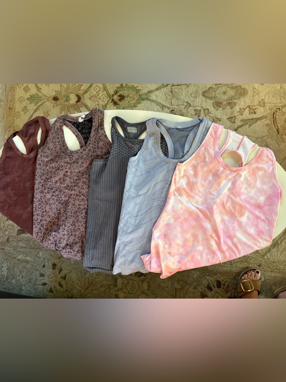Five Athleta active racer back tanks